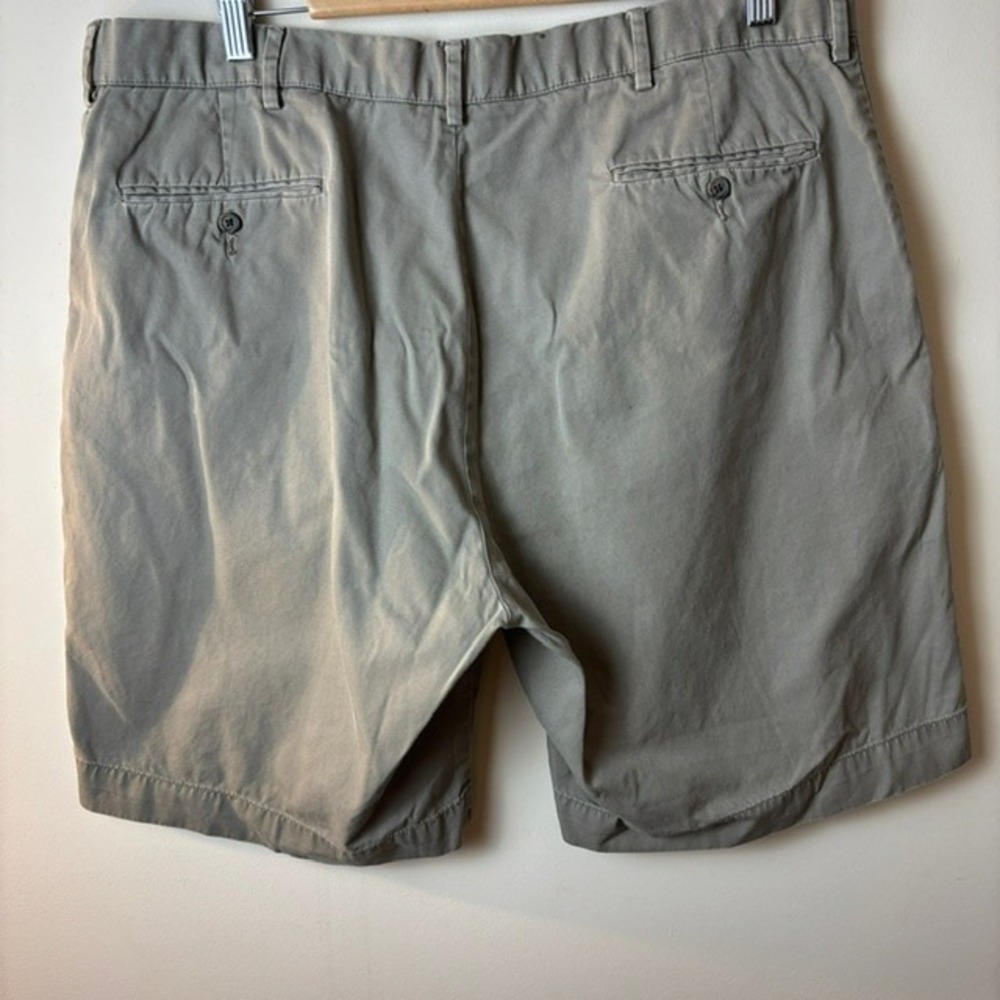 Mens 38 Polo Ralph Lauren Chino Shorts Gray Cotton Flat Front Slash Pockets - Picture 2 of 15